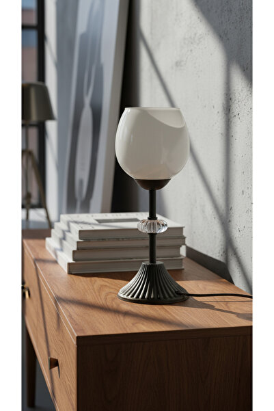 365GUNSERİSONU نموذج توليب معدني أسود مخروطي - مصباح طاولة عاكس الضوء ذو قبعة...