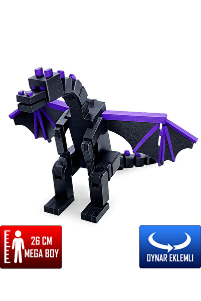 YAGLİZ Minecraft Ender Dragon Figürü 26 CM Ejderha Tüm Eklemleri Hareketli Oy...