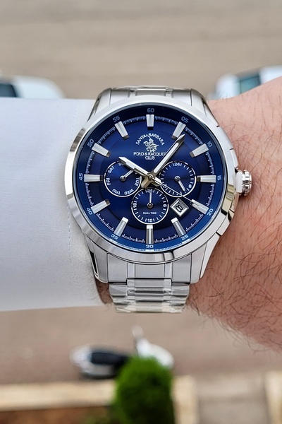 Santa Barbara Polo & Racquet Club Kadranı Lacivert Kordonu Metalik Renk 2 Yıl...