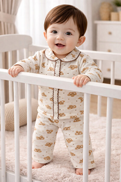 anne dokunuşu gibi KUZUM BEBE 2’li Organik Pamuk Fitilli Kumaş Kız Erkek Bebe...