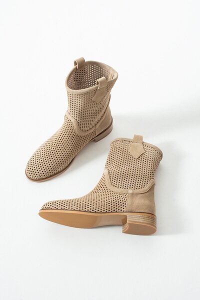 dericia shoes Crown Hakiki Deri Süet Kadın Günlük Yazlık Bot