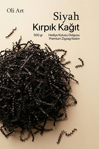 OLİ Art Zigzag Kırpık Kağıt 500gr. SİYAH 1ad. Kutu İçi Dolgu Malzemesi Pelur ...