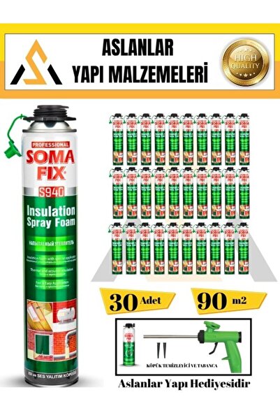 Somafix Poliüretan Termal Yalıtım Sprey Köpük Isı Ve Ses Yalıtım 30 Adet