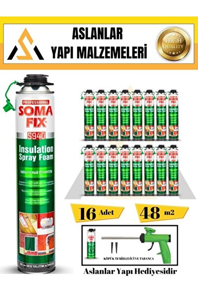 Somafix Poliüretan Termal Isı Ve Ses Yalıtım Sprey Köpük (16 ADET)