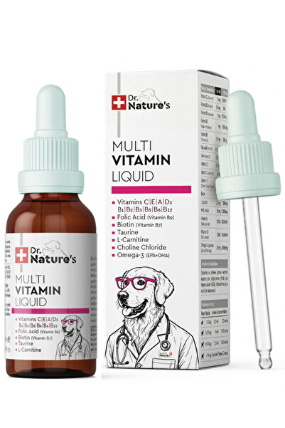 Dr. Nature's Köpek Multivitamin Damla 50 ml – Sıvı Vitamin Kompleksi ve Günlü...