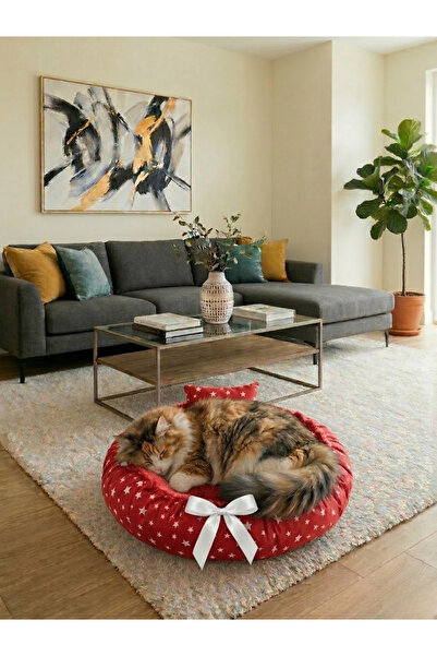 Patiderm Çift Taraflı Kedi ve Köpek Yatağı İspanyol Model Kırmızı