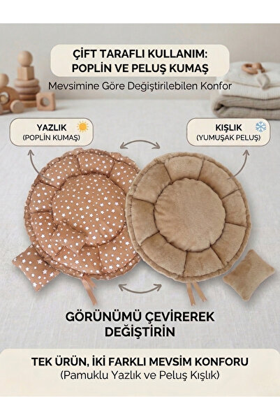 Patiderm Çift Taraflı Kedi & Köpek Yatağı Ispanyol Model - Bej