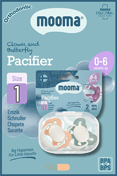 MOOMA Clown & Butterfly Silikon Emzik 2’li No:1 (0–6 Ay) River Green & Light ...