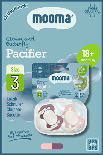 MOOMA Clown & Butterfly Silikon Emzik 2’li No:3 (18 Ay+) – BPA & BPS İçermez,...