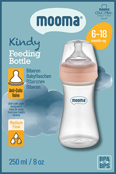 MOOMA Kindy Antikolik Pp Biberon 250 ml 6-18 Ay (ORTA AKIŞ) - Old Rose