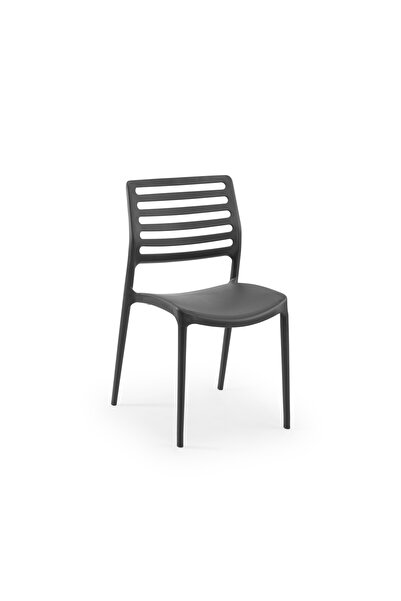 Tilia Louise Polipropilen Sandalye Antrasit - Bahçe, Balkon, Dış Mekan, Kafe,...
