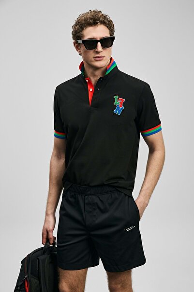 Lufian 111040231 Fun Smart Tricou pentru bărbați tricou polo NEGRU