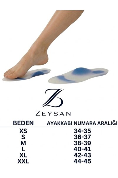 ZEYSAN Ark Takviyeli Taban Düşüklüğü Düz Taban Içe Basma Destekli Anatomik Si...