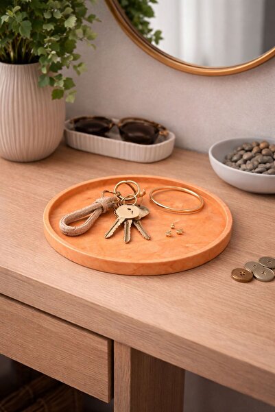 Lydia Accessory Minimalist Beton Takı & Dekoratif Tabak – Turuncu