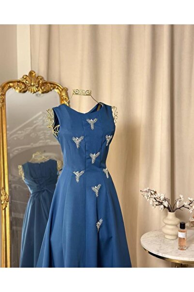 vanus fashion 5735 -فستان ميدي بتصميم فاخر (لونين)