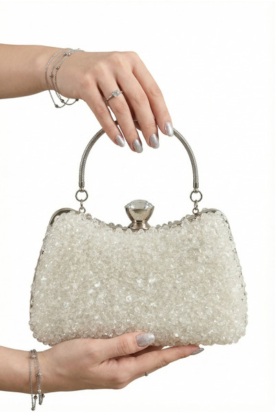 Çanta Trend Rochie de seară model geantă cu mâneci lungi și aplicații de piet...