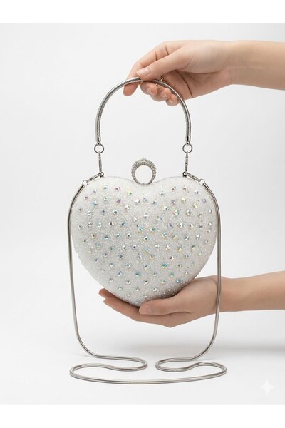 çantamgelsin Γυναικεία τσάντα βραδινού φορέματος με καρδιές - Tm1111a