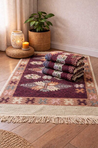 OEM Set de 4 covoare tradiționale țesute, reversibile, dimensiune 60 x 90 cm,...