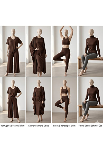 Atlas Kumass Modal Kumaş Kahverengi