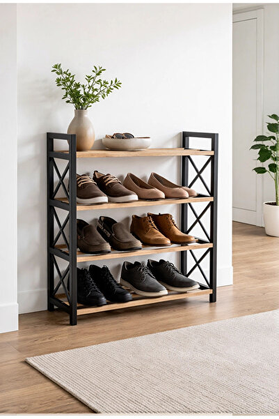 bituclass 3 ÇITALI 4 KATLI EKO DEKORATİF MASİF AHŞAP PLASTİK AYAKKABILIK (MDF...