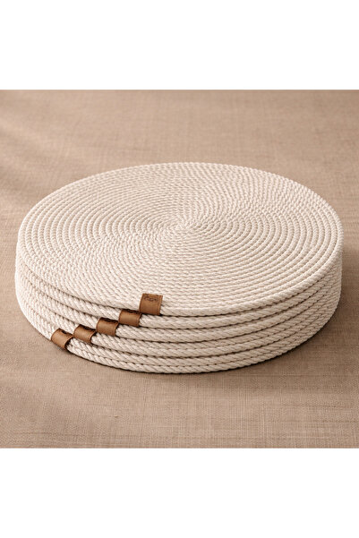 Naspar Light Mink Color Plate Set / 4 Plates / Modern Placemat , Stylish Pres...