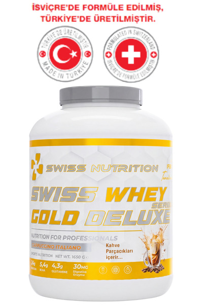 Swiss Nutrition Whey Gold Deluxe Series Protein Tozu Cappuccino Italiano 55 s...