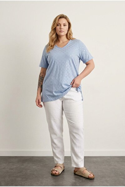 Stil Diva Футболка великого розміру з короткими рукавами, V-подібним вирізом,...