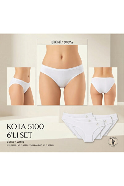 KOTA 6-Piece Women's Bikini 100% Organic Bamboo Panties