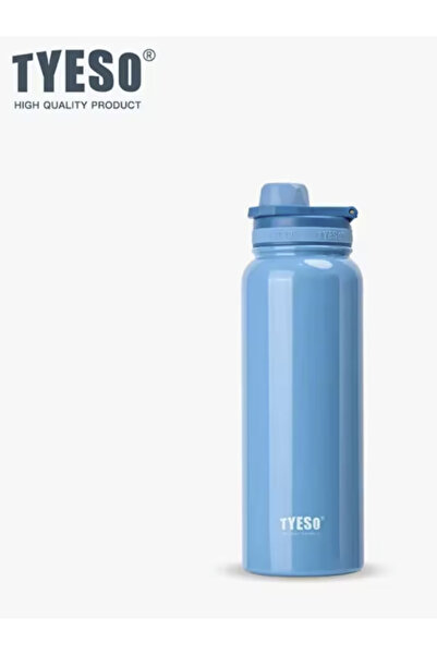 OEM Sticla termica TYESO din inox, izolare vacuum, capac flip-top, Albastru- ...