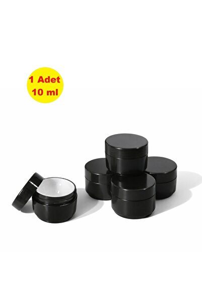 demethome 1 Adet 10 Ml Siyah Mini Boş Pomat-krem-kozmetik Kutusu 10 cc plasti...
