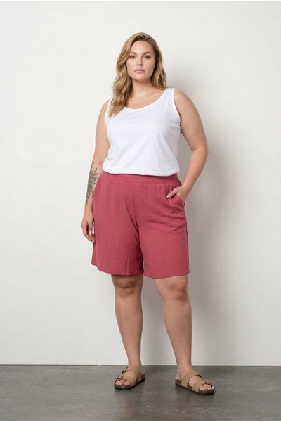 Stil Diva Σορτς παντελόνι με ελαστική μέση και τσέπες σε μεγάλο μέγεθος 216186