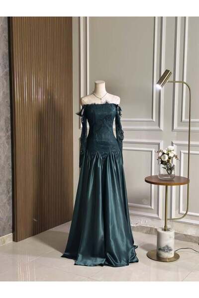 vanus fashion 6736-فستان همسة زمرد