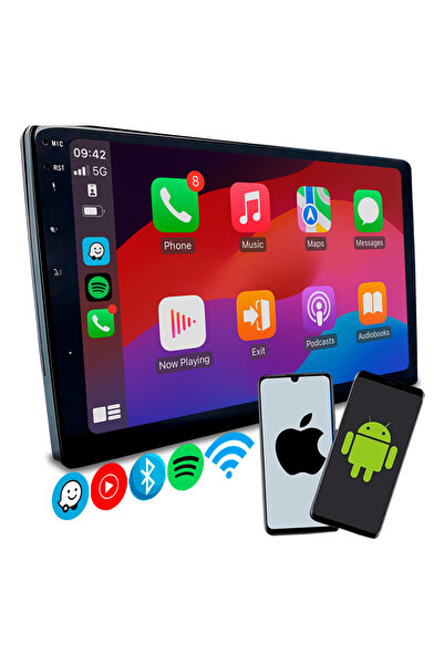 Generic شاشة سيارة أندرويد مقاس 10 بوصات مع Apple CarPlay وAndroid Auto وكامي...