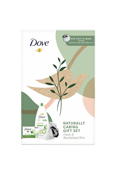 Dove Set Dove Naturally Refreshing: Puf de baie + Sapun Crema Go Fresh Touch,...
