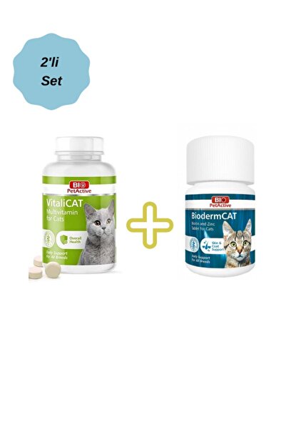 Bio PetActive Biopetactive Kedi Bakım Seti | Bioderm Cat + Vitalicat Multivit...