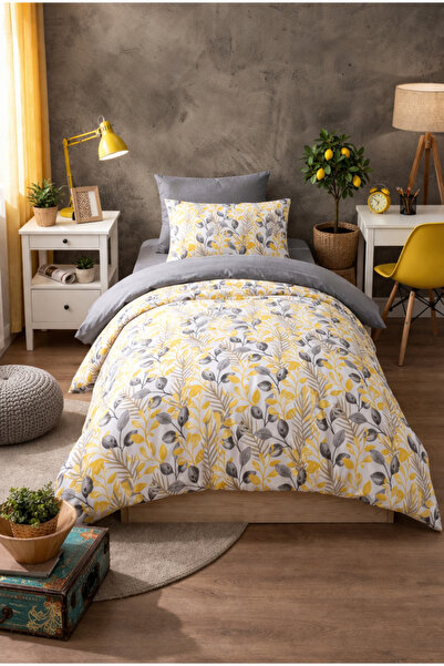 MyStory Home طقم غطاء لحاف مفرد مع ملاءات جاهزة ليمون