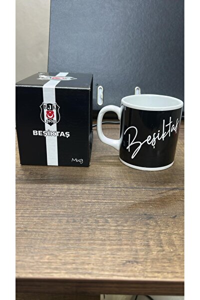 MGM SPORTİF Beşiktaş Lisanslı Taraftar Seramik Kupa Siyah Beyaz