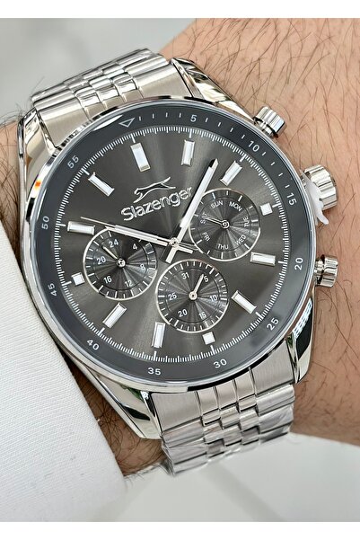 Slazenger Orjinal 2 Yıl Garantili Su Geçirmez Çelik Kordon Çelik Kasa 10 Atm ...