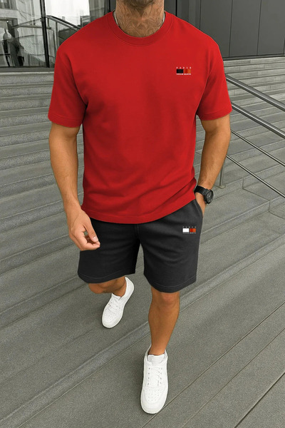 Boi Men's Minimal Paris Dream Maker T-Shirt Shorts - White with Black Shorts ...