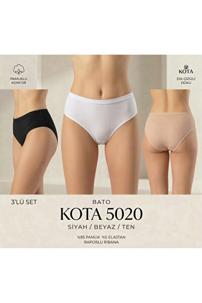KOTA 3-Piece Women's High Waist Bato Panties - Soft Fabric Bamboo