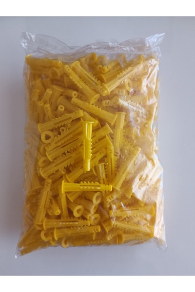 Genel Markalar Plastik Dişli 8lik Roket Dübel 100 Adet Sarı Dübel 8 mm Roket ...