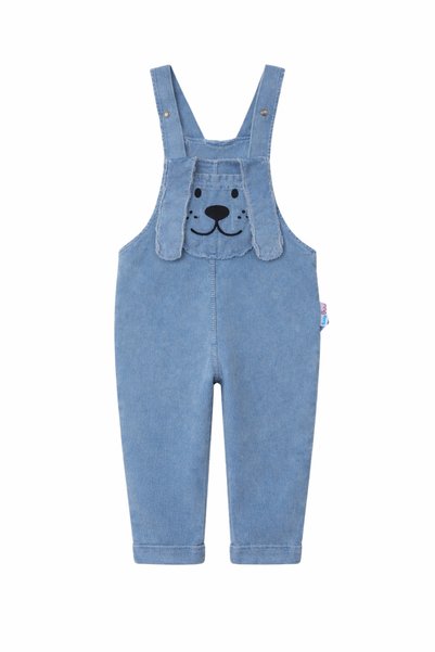genybaby Baby Boy Denim Salopet Overalls with Dog Design 2-Piece Set