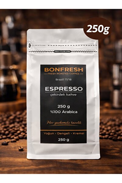 Espresso Çekirdek Kahve 250g %100 Arabica Taze Kavrulmuş Kahve Çekirdeği