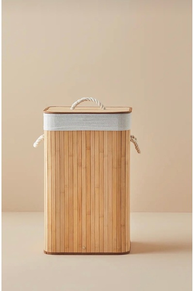 EYM Katlanabilir Bambu Kirli Çamaşır Sepeti Fma332135