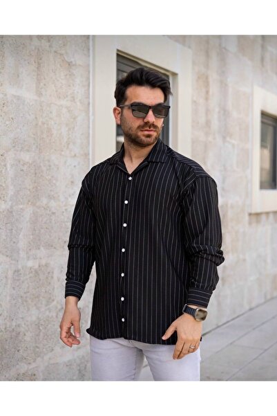 Butik Men's Striped Crepe Fabric Long Sleeve Shirt - Comfortable Fit