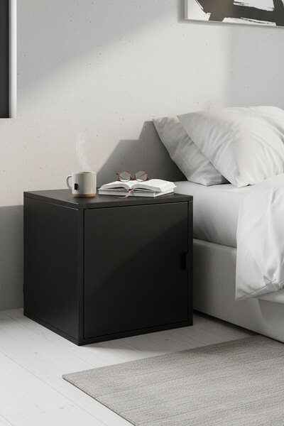 DEQQU TerraGuard Tek Kapaklı Küp Metal Dolap - 35x35x35cm