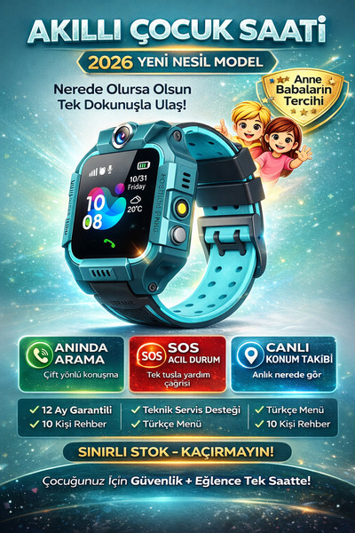 Remina Sim Kart Özellikli Akıllı Çocuk Saati Konum Takip Karşılıklı Görüşme O...