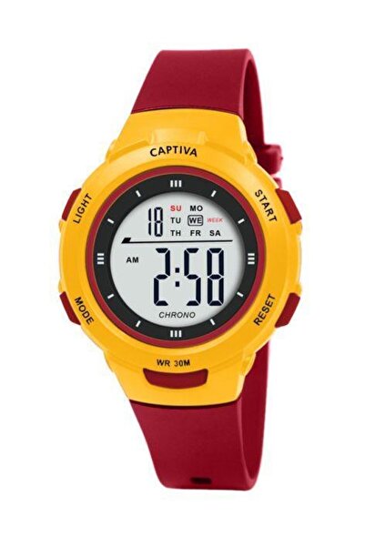 captiva 1905 Yellow/Red Digital 3 ATM Water Resistant Silicone Watchband Wris...