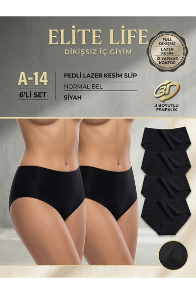 Elite Life 6'Lı Lazer Kesim Külot - Dikişsiz İz Yapmaz