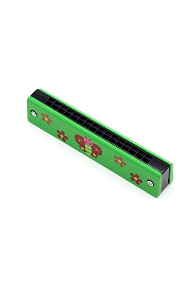 ŞEN AKSESUAR Ahşap Mızıka Yeşil Renkli Çocuk Müzik Aleti